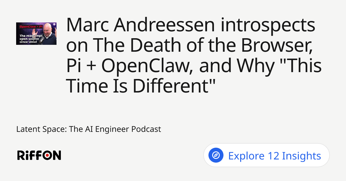 Marc Riffon RiffOn - Marc Andreessen introspects on The Death of the Browser, Pi ...
